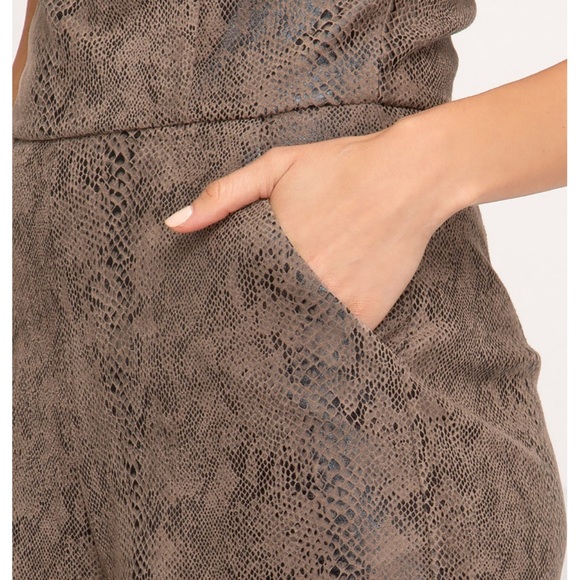 Sexy Snake Skin Faux Leather Romper - Picture 4 of 8